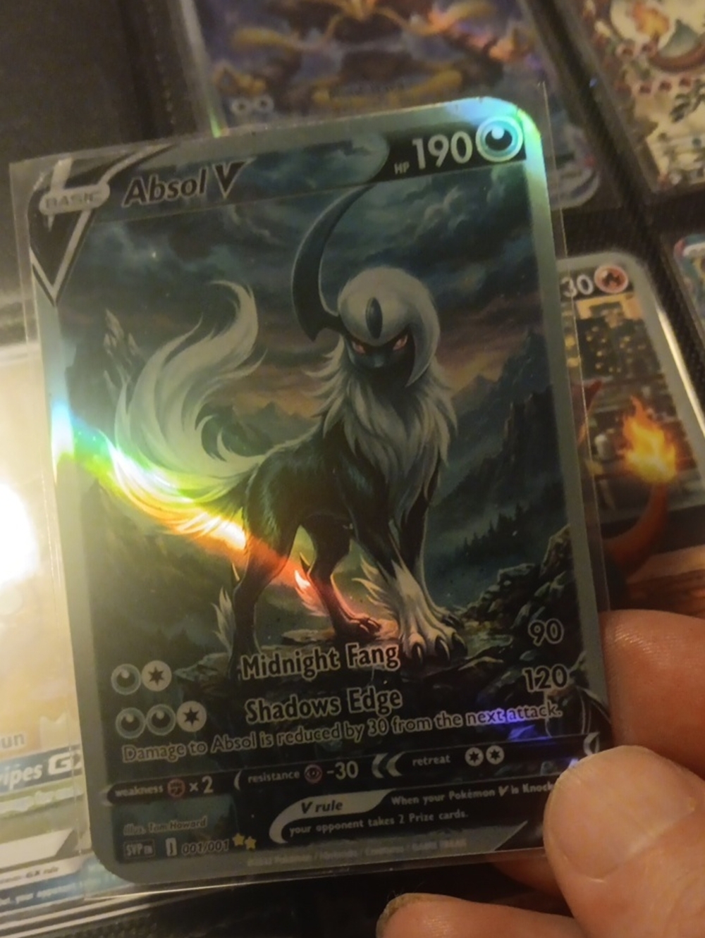 Absol V Holo Foil Trading Card - Black